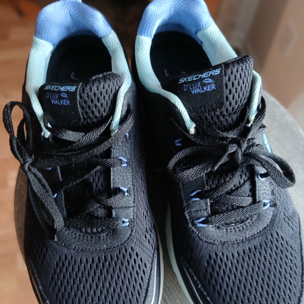 Skechers Black and Blue D'LUX Walker Sneakers